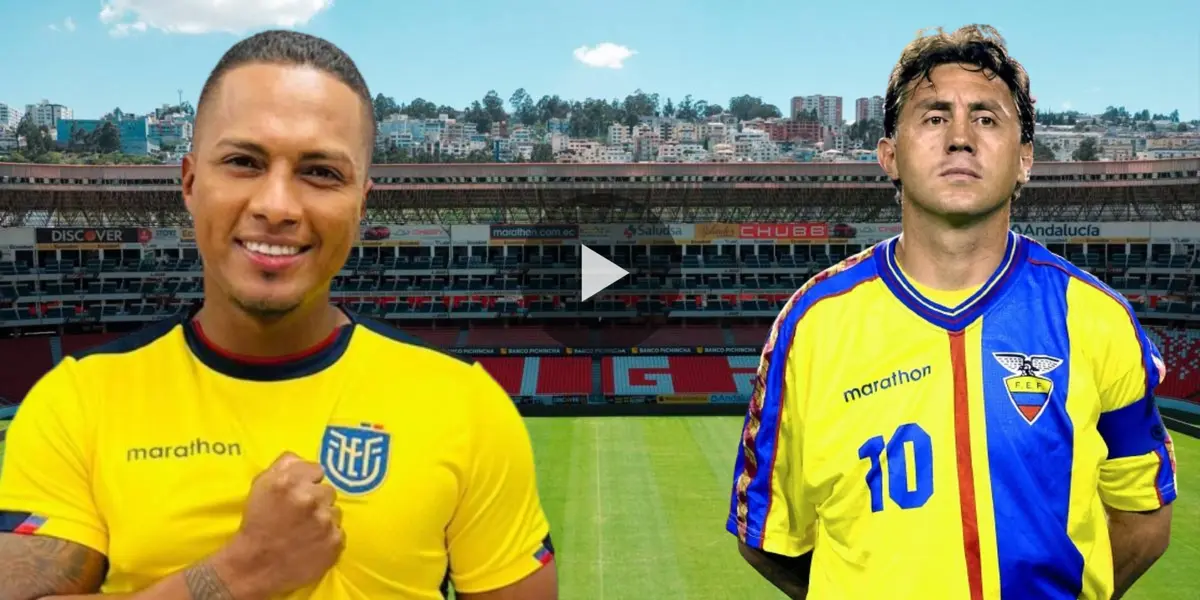 Álex Aguinaga y Antonio Valencia (Foto tomada de: Liga de Quito/Antonio Valencia/Álex Aguinaga)