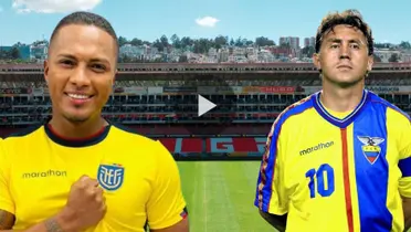 Álex Aguinaga y Antonio Valencia (Foto tomada de: Liga de Quito/Antonio Valencia/Álex Aguinaga)