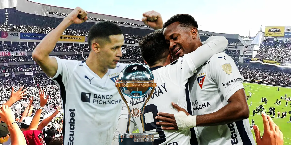 Alex Arce festejo, Michael Estrada festejo, Copa Sudamericana. Foto tomada de: Liga de Quito/El Universo