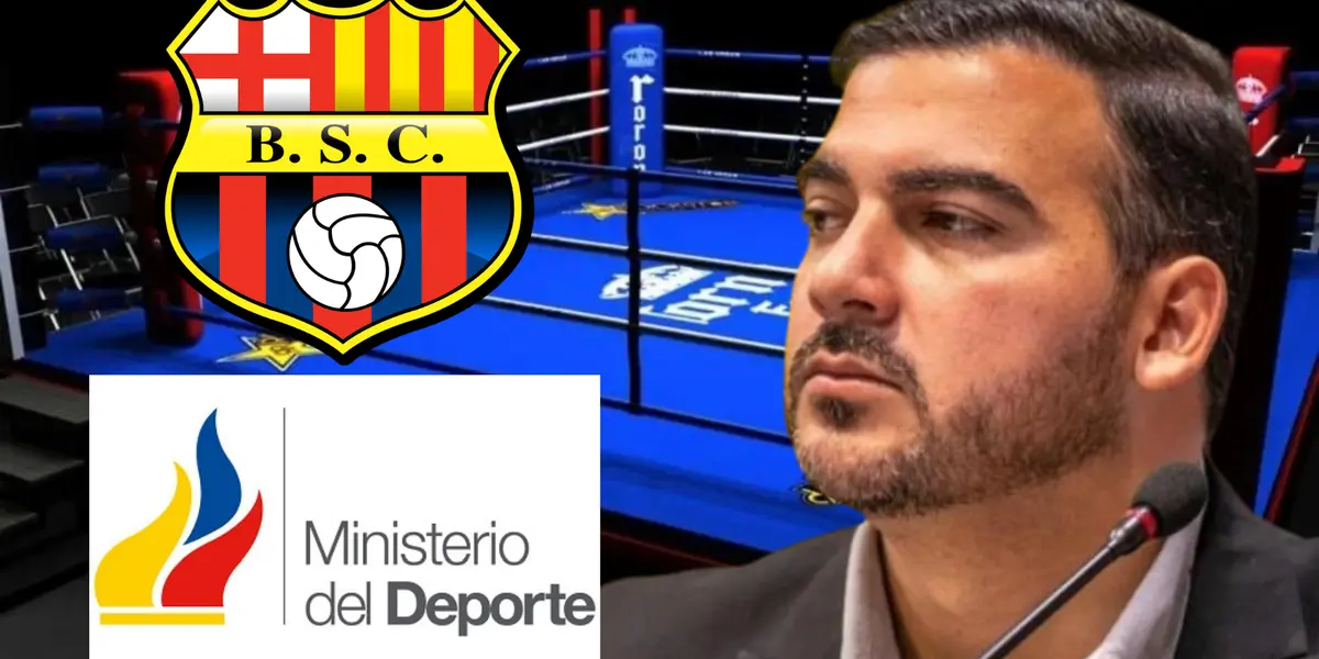 Antonio Álvarez en un ring de boxeo (Foto tomada de: Clinch/Barcelona SC/Ministerio del Deporte/Wikipedia)