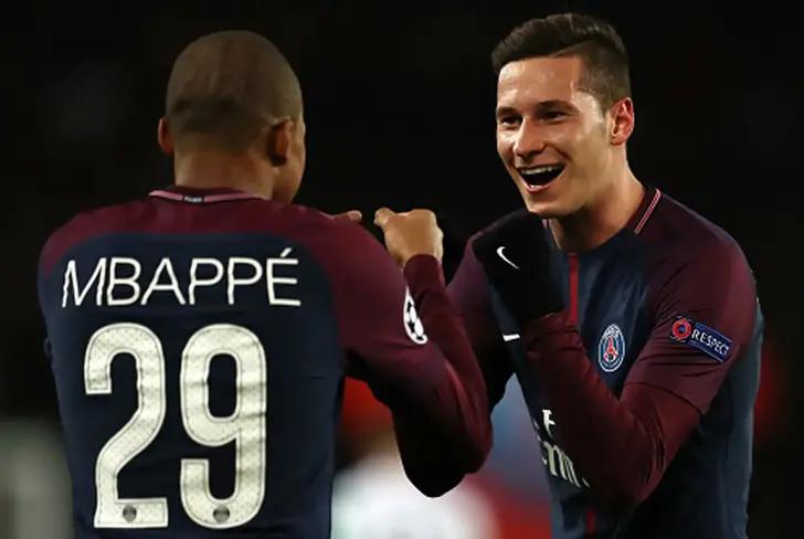 Julian Draxler y Kylian Mbappé