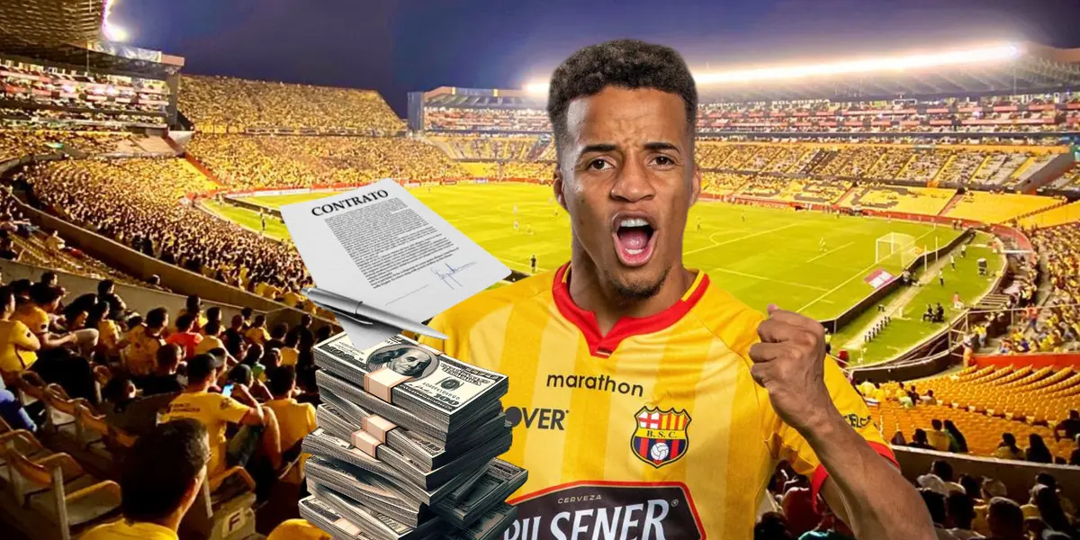 Byron Castillo, dinero, contrato. Foto tomada de: Barcelona SC