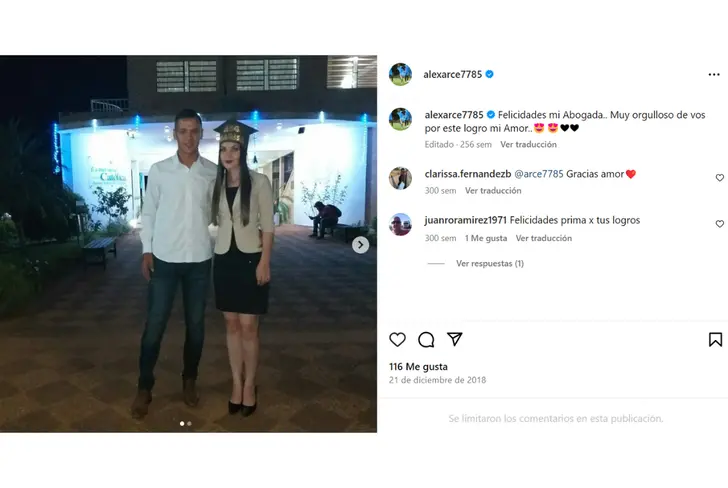 Pareja de Alex Arce - Tomado de Instagram