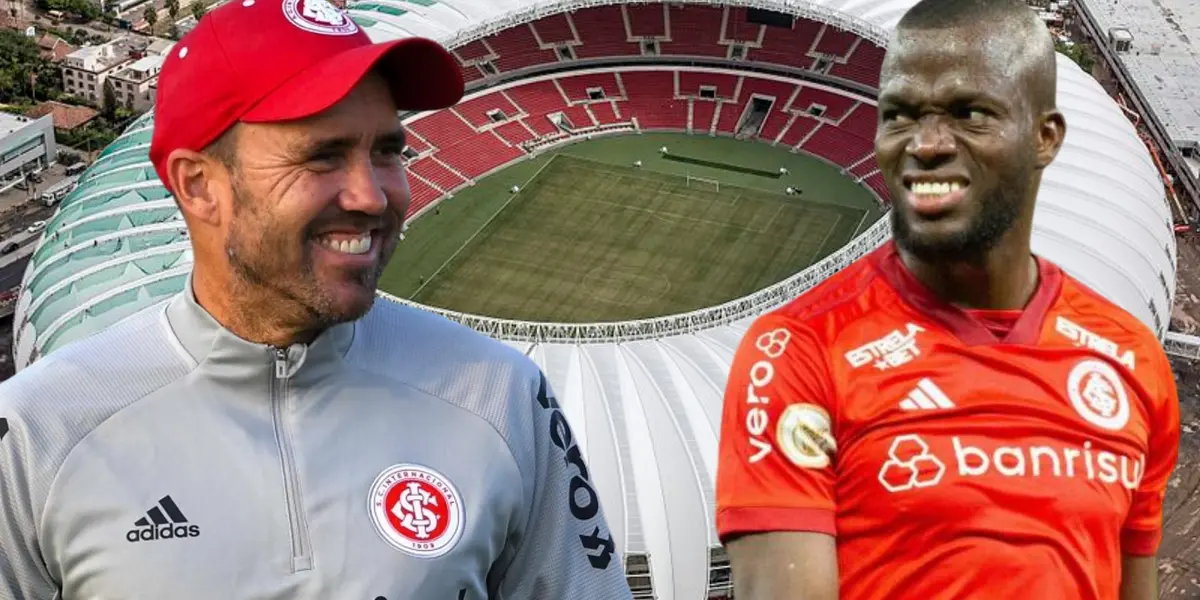 Eduardo Coudet y Enner Valencia en el Estadio Beira Rio(Foto tomada de: Wikipedia/Internacional)