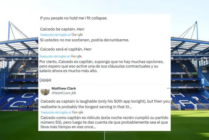 Comentarios de los hinchas del Chelsea sobre Moisés Caicedo y su capitanía (Foto tomada de: X)