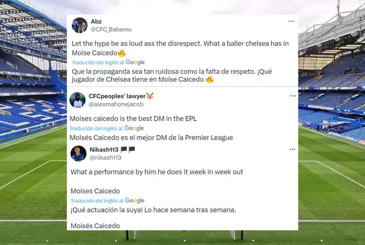 Comentarios de los hinchas del Chelsea sobre Moisés Caicedo vs. Newcastle (Foto tomada de: X)