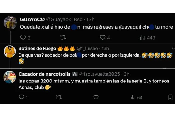 Tuits de hinchas de Barcelona SC enojados con Benja