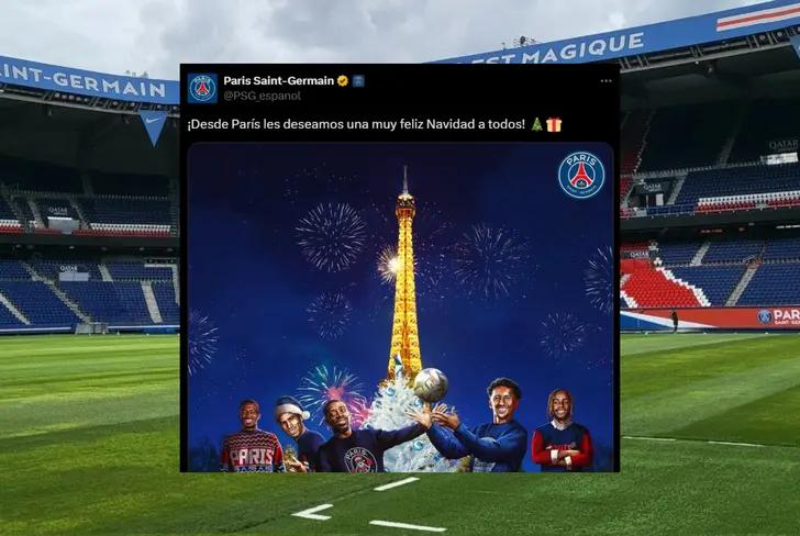 Mensaje del PSG por Navidad (Foto tomada de: X)