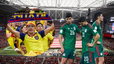 Hinchas Ecuatorianos y Selección Mexicana (Foto tomada de: Arizona/TV Azteca/Ecuavisa)