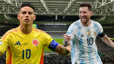 James Rodríguez y Lionel Messi (Foto tomada de: Copa América/ESPN/AFP)