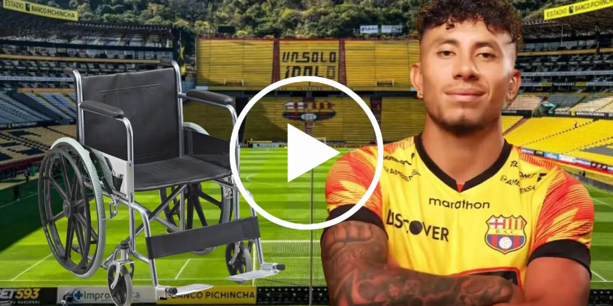 (VIDEO) En silla de ruedas, así llegó Joao Rojas a Guayaquil tras su lesión contra São Paulo