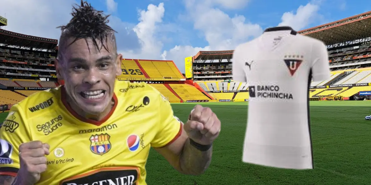 Jonathan Álvez con la camiseta de Liga de Quito en el Estadio Monumental (Foto tomada de: Barcelona SC/API)