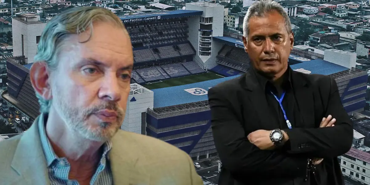 José Pileggi y Hernán Torres en el Estadio Capwell (Foto tomada de: Wikipedia/API/Vistazo)