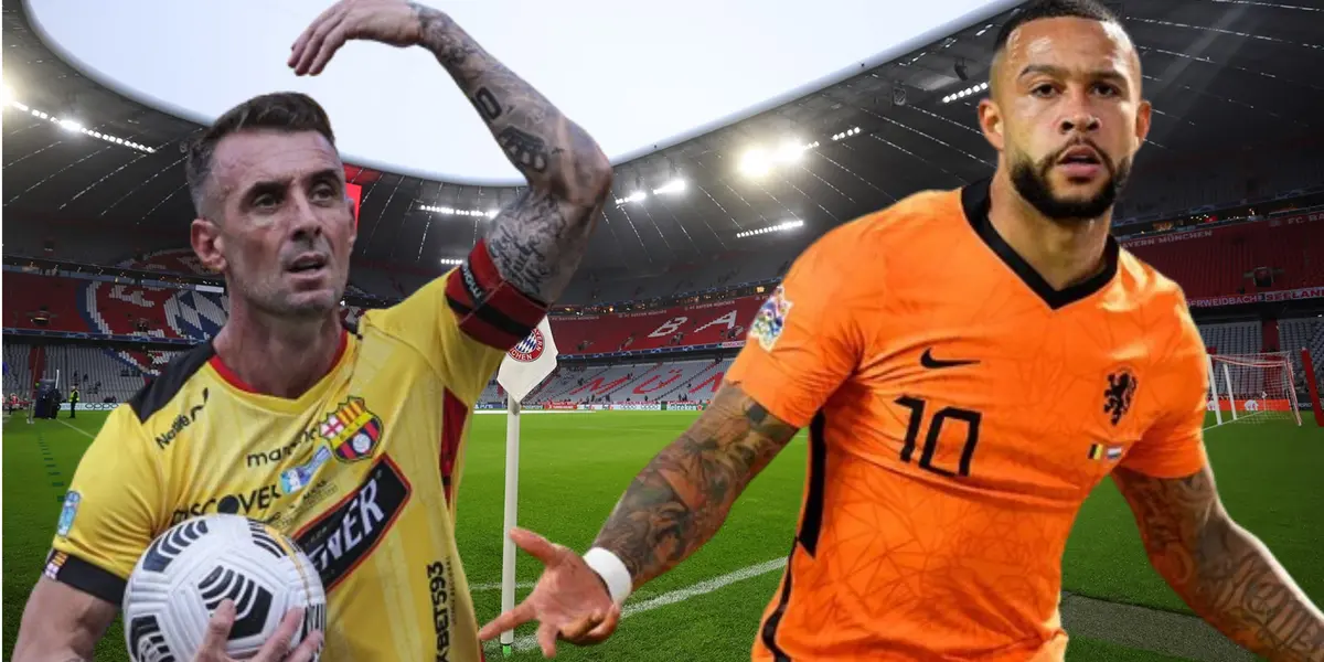 Memphis Depay y Damián Díaz (Foto tomada de: Bayern Múnich/API/Sport)