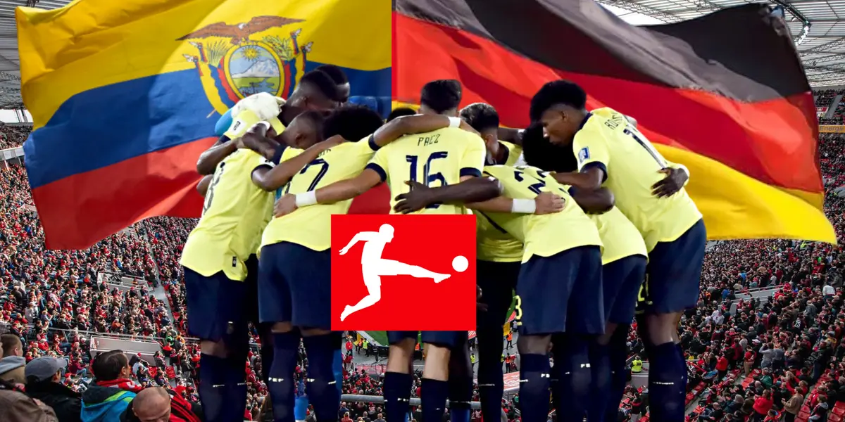 Selección Ecuador, banderas Ecuador y Alemania. Foto tomada de: Pes Logos/La Tri/Bayer Leverkusen