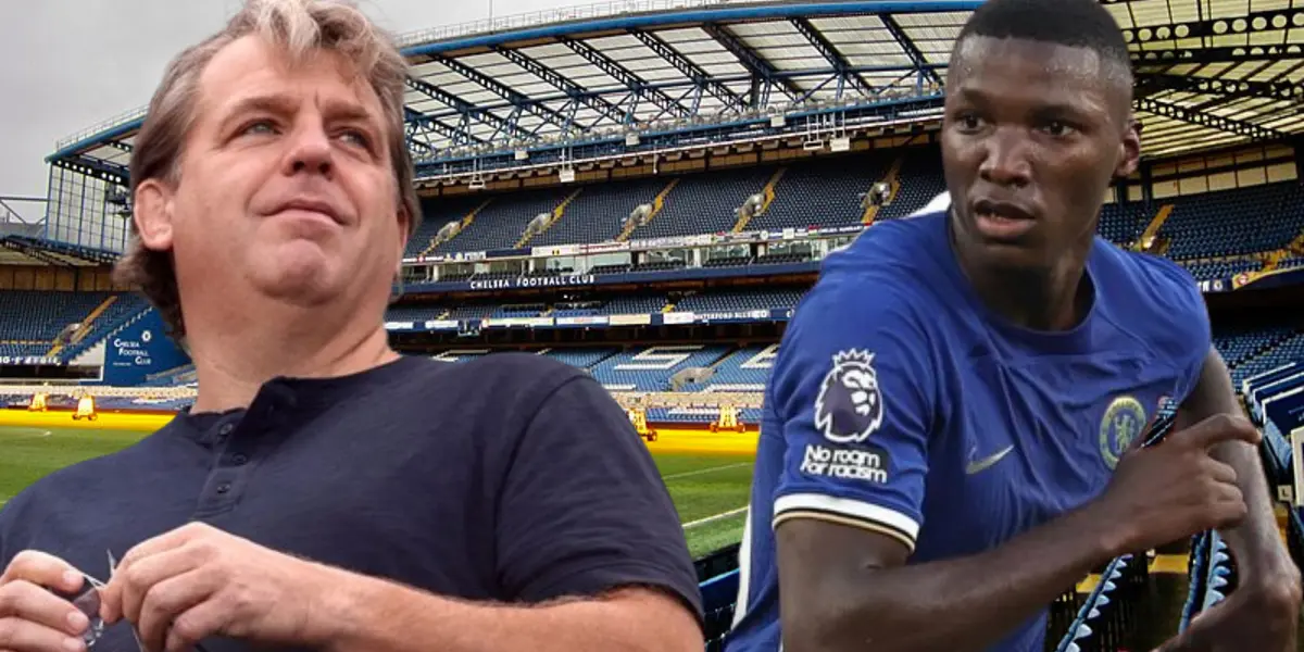Todd Boehly y Moisés Caicedo en Stamford Bridge (Foto tomada de: Wikipedia/Marca/Chelsea)