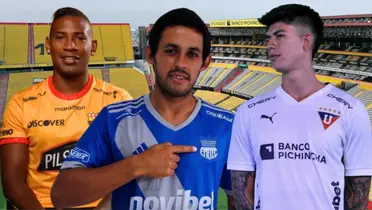 William Vargas, Marcelo Meli y Gabriel Villamil (Foto tomada de: Extra/Barcelona SC/Liga de Quito/Emelec)