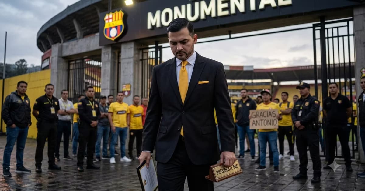 Antonio Alvarez saliendo de Barcelona SC