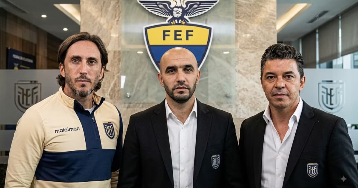 Luis Zubeldía, Walid Regragui y Marcelo Gallardo en la FEF