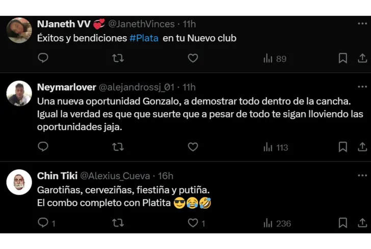 Tuits en en el post de Bienvenida de Flamengo a Gonzalo Plata