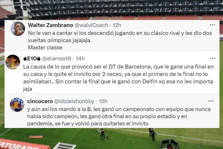 Hinchas de Barcelona SC defendiendo a Fabián Bustos