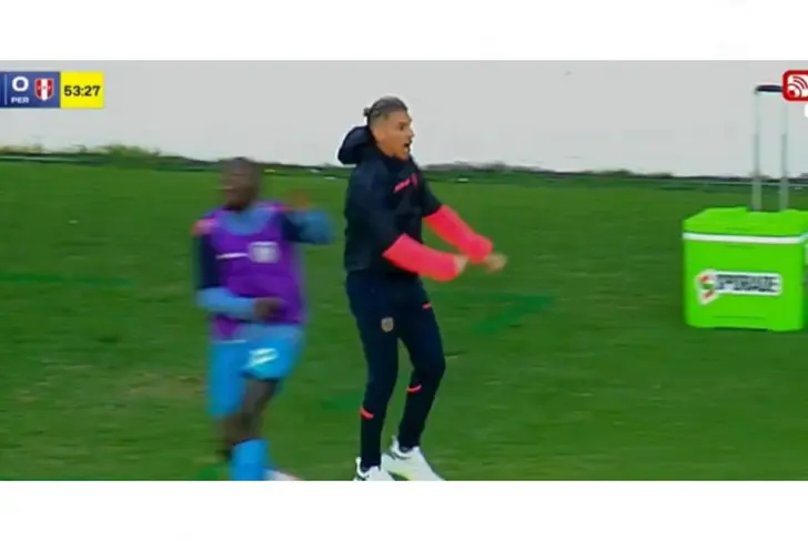 Sebastián Beccacece celebrando gol de Enner Valencia - Tomado de ECDF