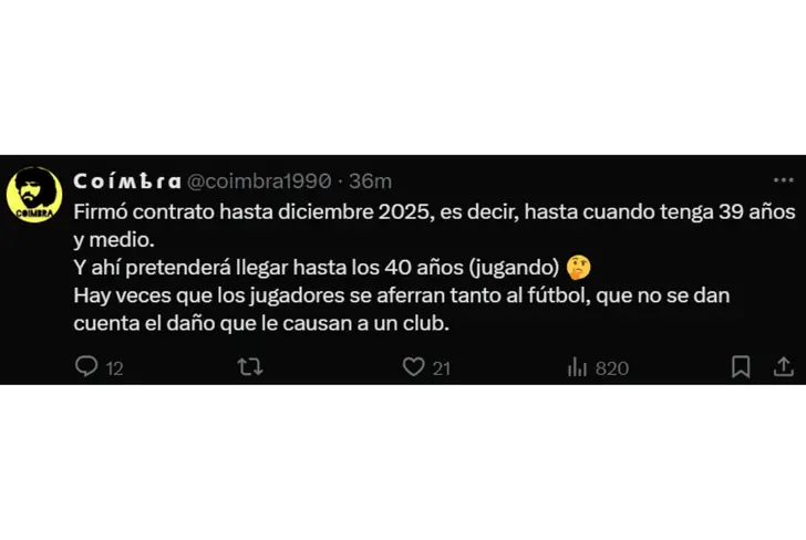 Tuit de hinchas sobre la llegada de Damián Díaz a Banfield