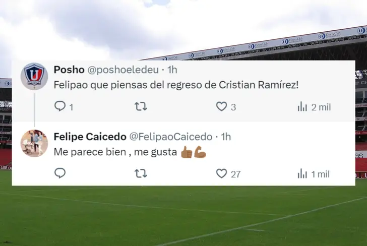 Felipe Caicedo opina del regreso de Cristian Ramírez (Foto tomada de: X)