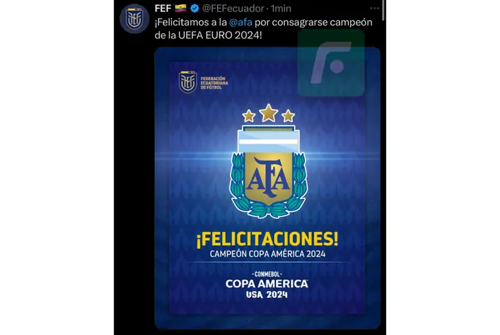 Error de publicación de la FEF