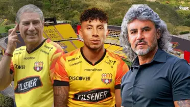 Ariel Holan, Joao Rojas y Leonel Álvarez (Foto tomada de: Barcelona SC/Leonel Álvarez)