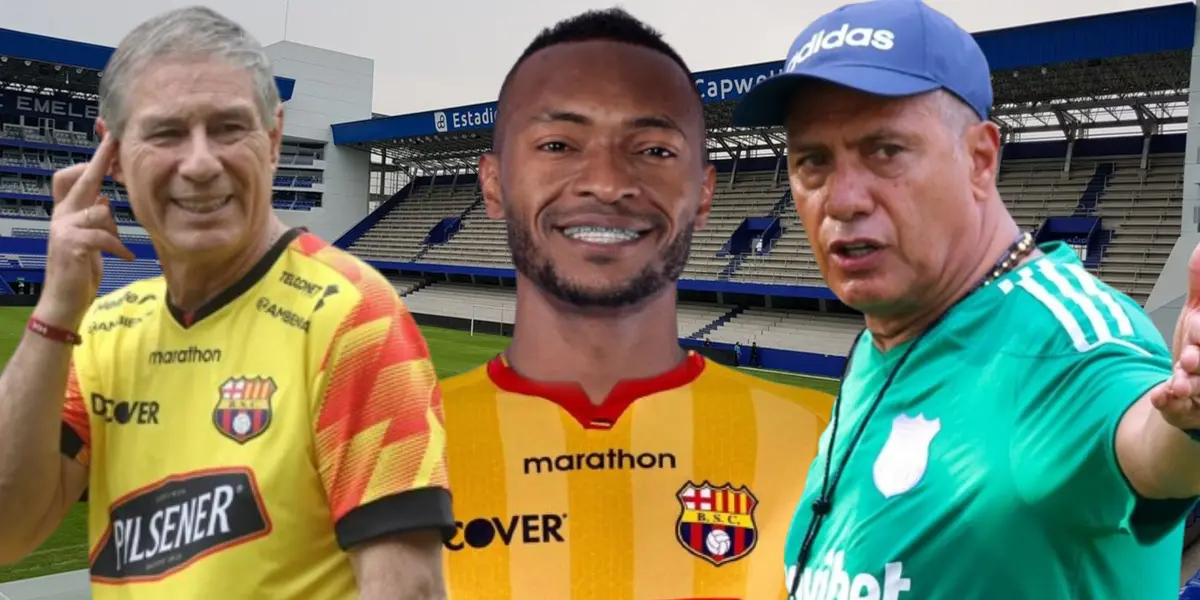 Ariel Holan, Pedro Pablo Perlaza y Hernán Torres (Foto tomada de: El Universo/Ídolo Pasión/Barcelona SC/Emelec)