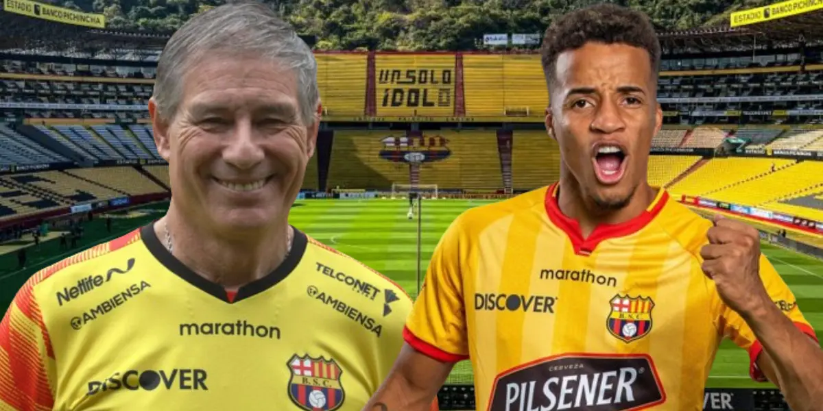 Ariel Holan y Byron Castillo (Foto tomada de: Barcelona SC/API)