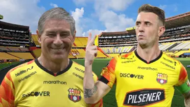 Ariel Holan y Damián Díaz (Foto tomada de: Barcelona SC/API)