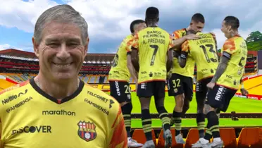 Ariel Holan y jugadores de Barcelona SC (Foto tomada de: Barcelona SC/API)