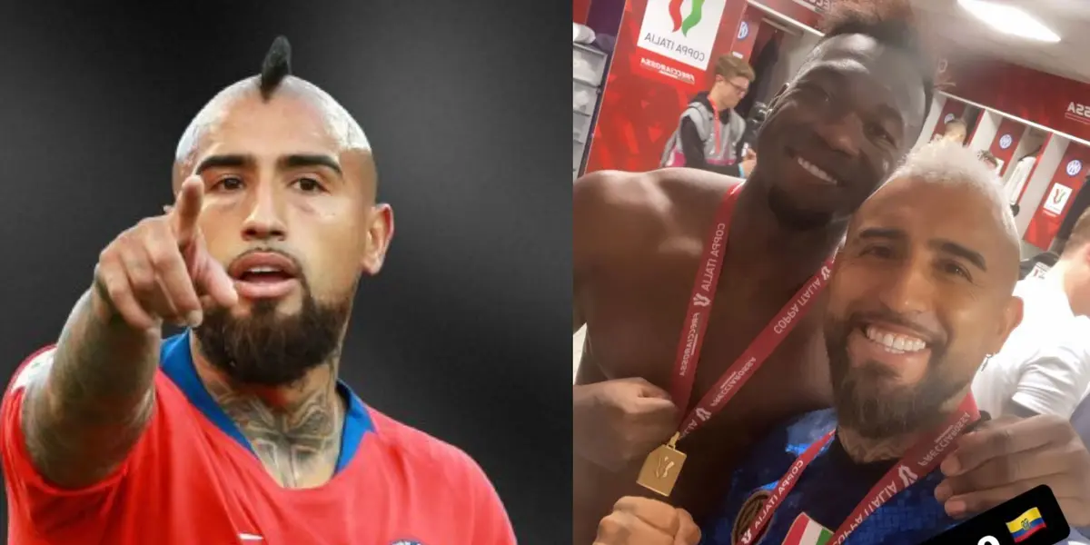 Arturo Vidal le dio una lección a Felipe Caicedo