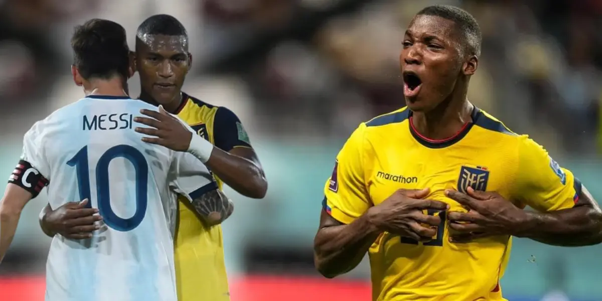 Carlos Gruezo con Lionel Messi y Moisés Caicedo festejando con Ecuador (Fuente: EXTRA / ESPN)