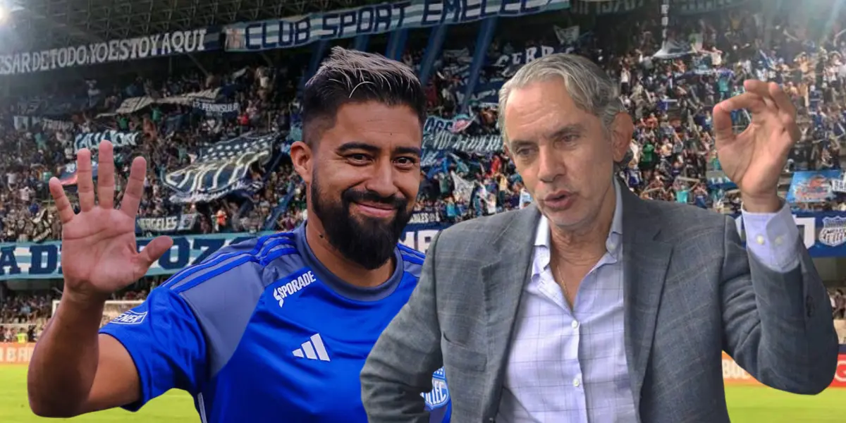 Cristhian Noboa saludando, José Pileggi hablando. Foto tomada de: El Universo/Emelec