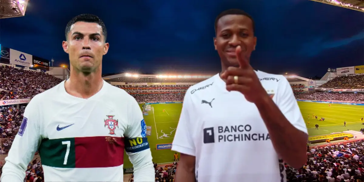 Cristiano Ronaldo con Portugal y Michael Estrada con LDU (Fuente: Yahoo Noticias / Afición Central / El Universo)