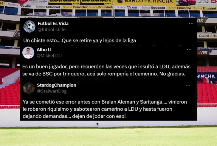 Comentarios negativos de los hinchas de Liga de Quito sobre Damián Díaz (Foto tomada de: X)