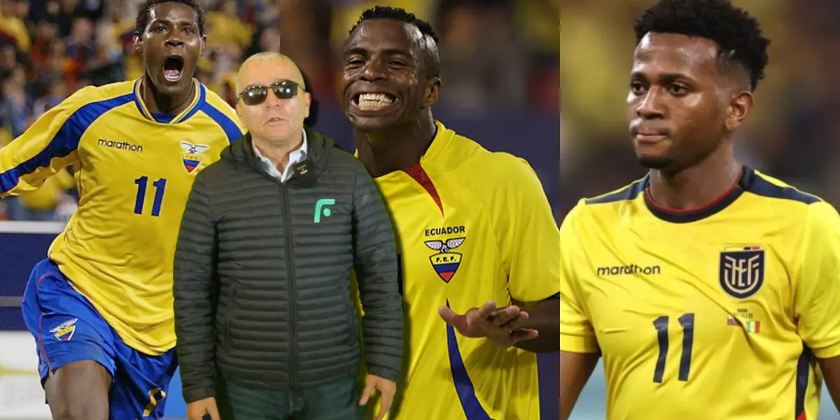 Delanteros de la Selección de Ecuador y Luis Miguel Baldeón / Foto: Collage