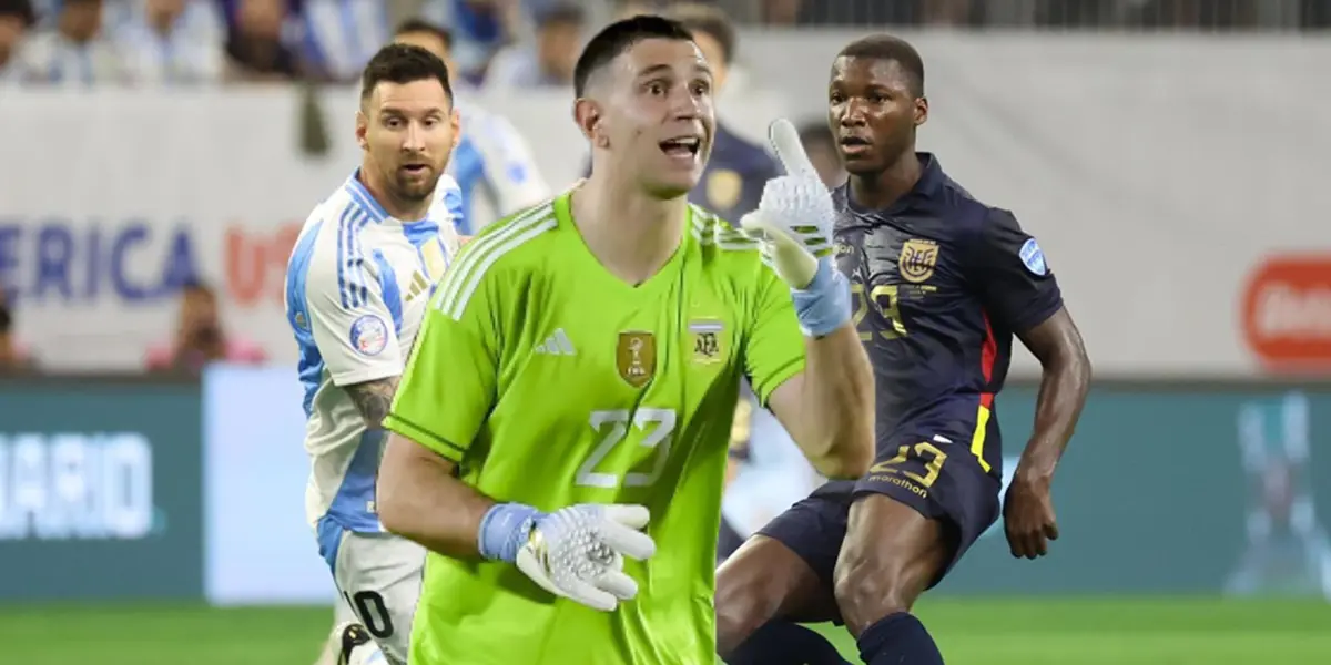 Emiliano Martínez durante duelo de Argentina ante Ecuador (Fuente: TyC Sports / Havoline Deportivo)