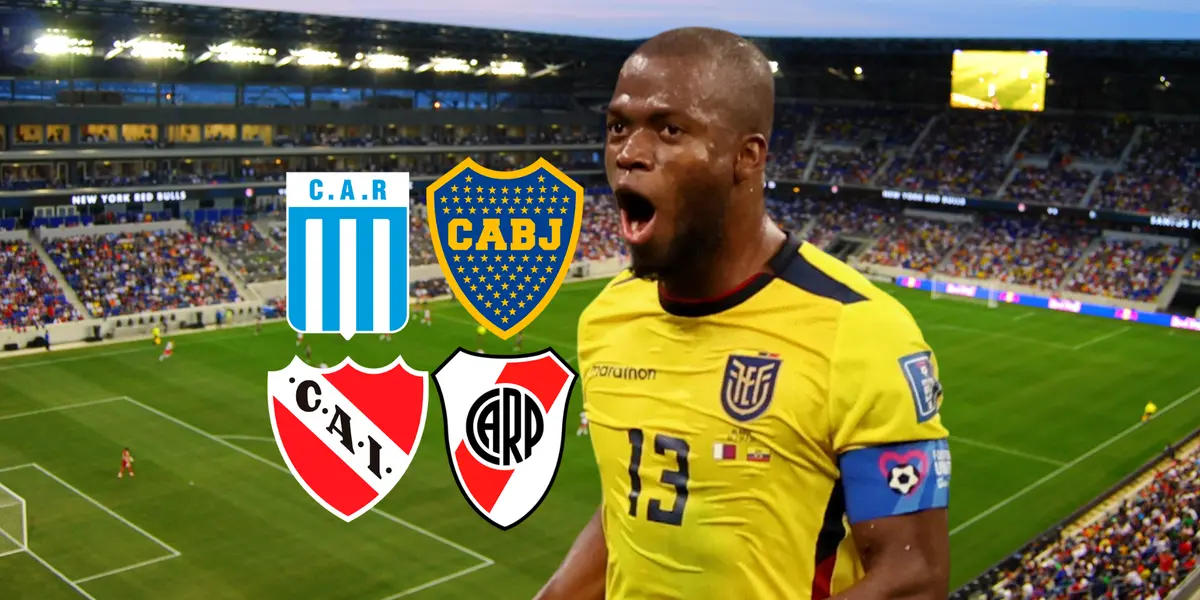 Enner Valencia gritando, escudos equipos argentinos. Foto tomada de: API/Pes Logos