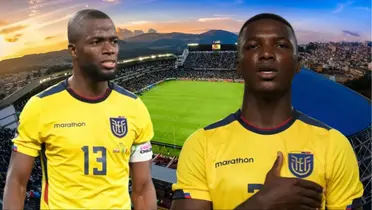 Enner Valencia y Moisés Caicedo (Foto tomada de: Liga de Quito/La Tri/Moisés Caicedo)