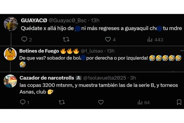 Tuits de hinchas de Barcelona SC enojados con Benja