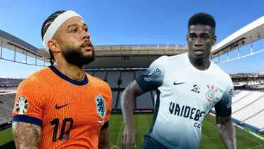 Félix Torres y Memphis Depay (Foto tomada de: El Tiempo/Corinthians/Deportivo)