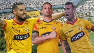 Francisco Fydriszewski, Octavio Rivero y Damián Díaz (Foto tomada de: Barcelona SC/API)