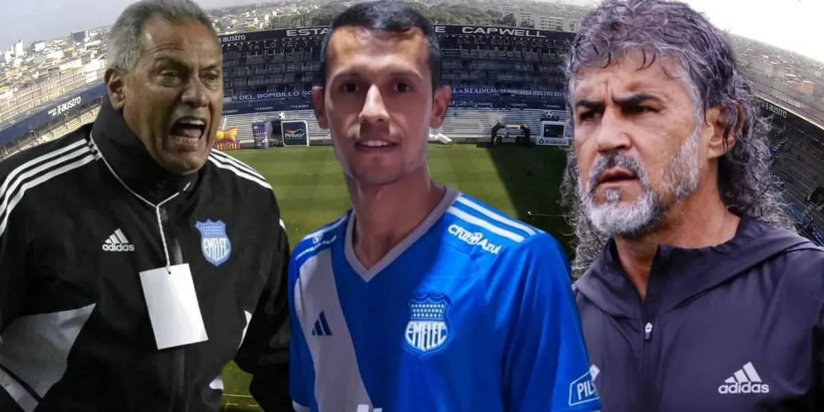 Hernán Torres, Andrés Ricaurte y Leonel Álvarez (Foto tomada de: API/Emelec)