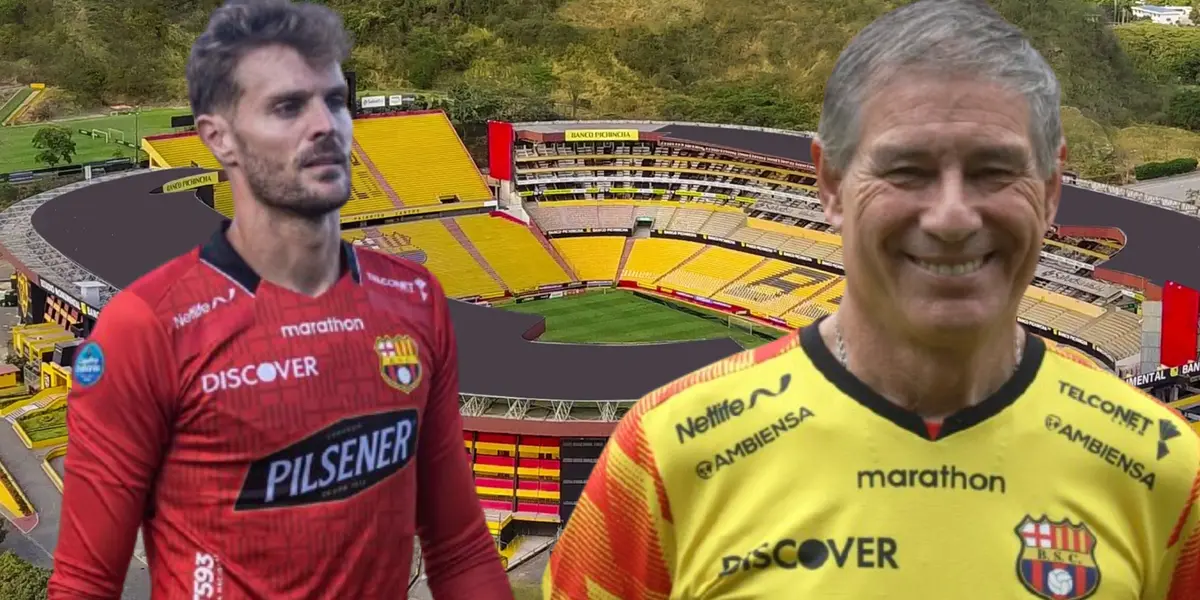 Javier Burrai y Ariel Holan (Foto tomada de: Barcelona SC/API)