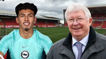 Jeremy Sarmiento y Alex Ferguson (Foto tomada de: Brighton/Wikipedia/The Independent)