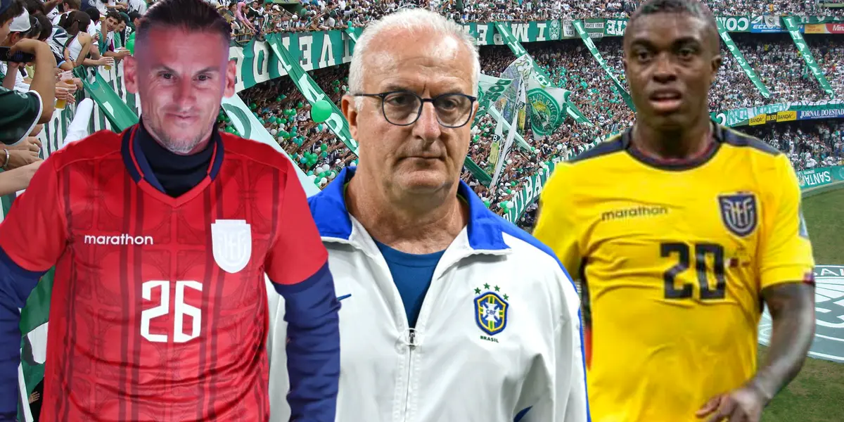 Jhegson Méndez, Dorival Júnior y Sebastián Beccacece (Foto tomada de: Wikipedia/La Tri/beIN)